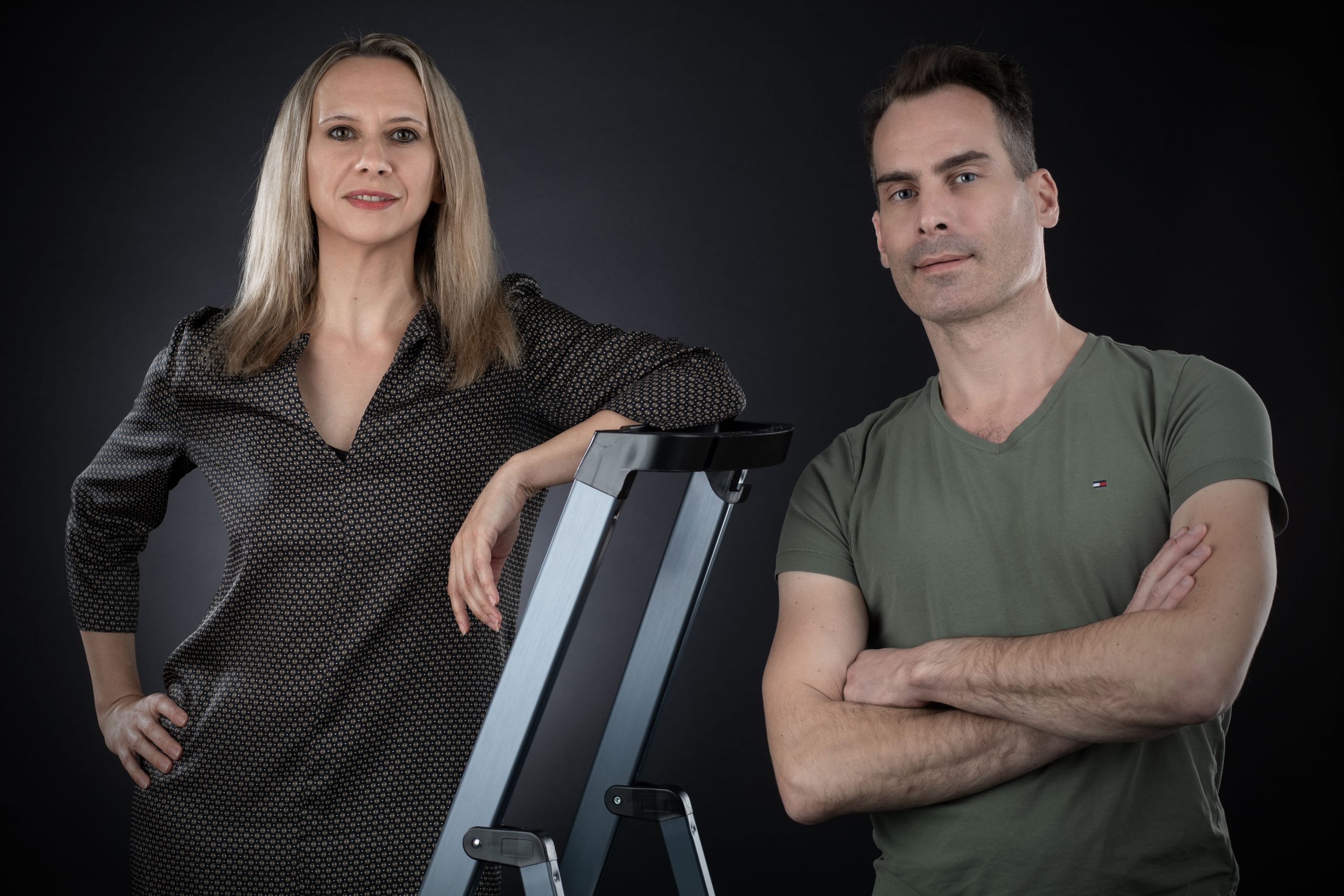 Dr. Ana Kugli und Sebastian Seibel in ihrem Studio